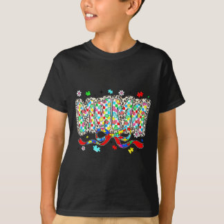 Camiseta Mamá autismo mama leopardo cuadriculado pieza romp