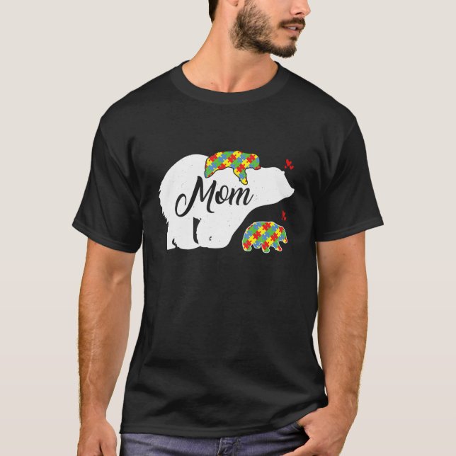 Camiseta Mamá Autismo Rompecabezas De Conciencia Osea Autis (Anverso)
