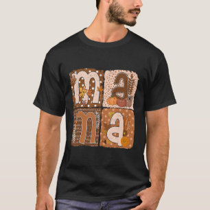 Camiseta Mama Autumn Cae Madre Agradecimiento Acción de Gra