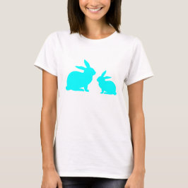 Camiseta Mamá azul y conejo bebé