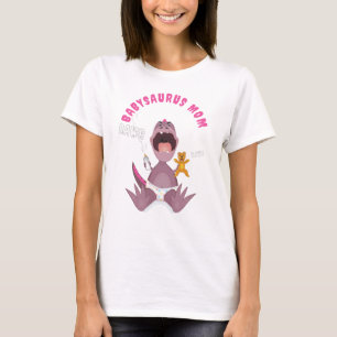 Camiseta Mamá Babysaurus Rosa T-rex