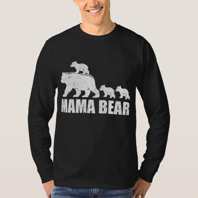 Camiseta Mama Bear 3 Cubos Mama Bear Mom 3 Child (Anverso)