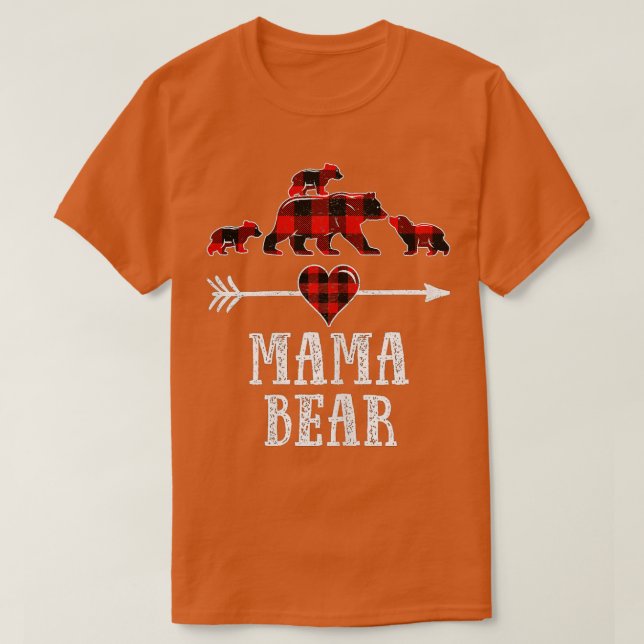 Camiseta Mama Bear 3 Cubs , Navidades Mama Bear Pajam (Diseño del anverso)