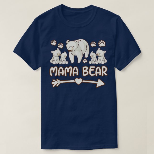 Camiseta mama bear 4 cubs shirts, mama bear t shirt for wom (Diseño del anverso)