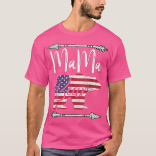 Camiseta Mama Bear 4 de Julio Bandera Americana USA Mo
