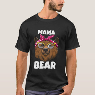 Camiseta Mama Bear Animal Women Nature Funny Bandana Glasse