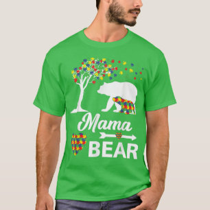 Camiseta Mama Bear Autism Awareness Grandma Mom Women Funny