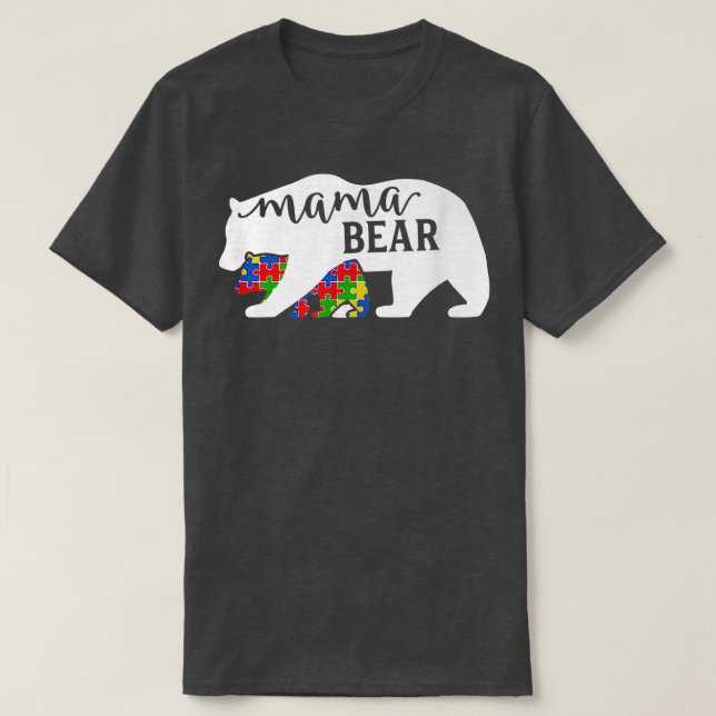 Camiseta Mama Bear Autism Awareness Mes Premium (Diseño del anverso)