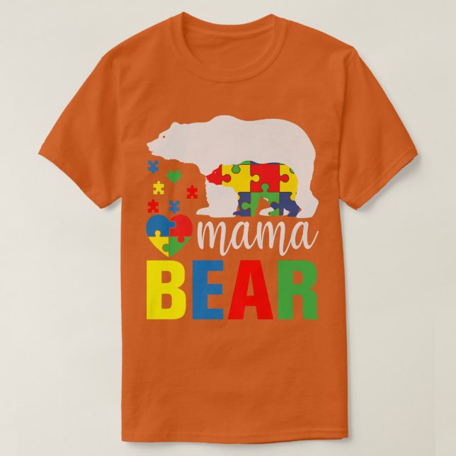 Camiseta Mama Bear Autism Awareness Premium (Diseño del anverso)