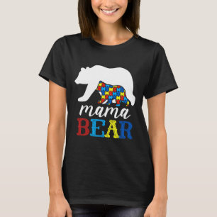 Camiseta Mama Bear Autism Awareness Puzzle Mom Gift