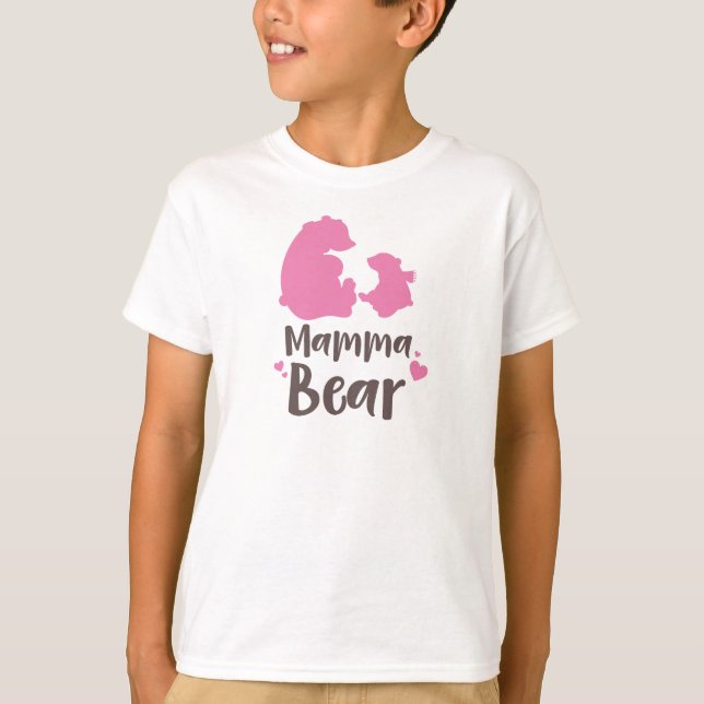 Camiseta Mama Bear, Bear De Oso, Oso Cubierto, Oso Pequeño, (Anverso)