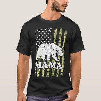Camiseta Mama Bear Camping Camouflage USA American F