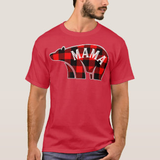 Camiseta Mama Bear Christmas Plaid Family Matching Pajama M