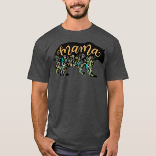 Camiseta Mama Bear con Flores Silvestres Leídas Ilustración