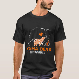 Camiseta Mama Bear Crps Awareness Mes Naranja Ribbon