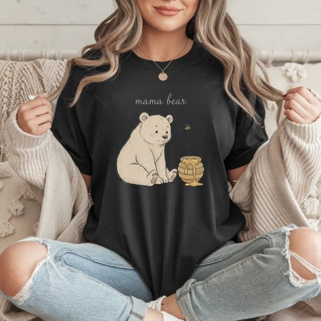 Camiseta Mama Bear Cute Bear & Honey Mother’s Day Gift Shir (Subido por el creador)