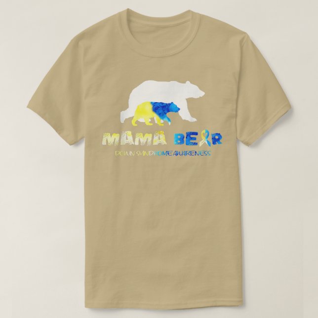 Camiseta Mama Bear Down Syndrome Awareness Survivs (Diseño del anverso)