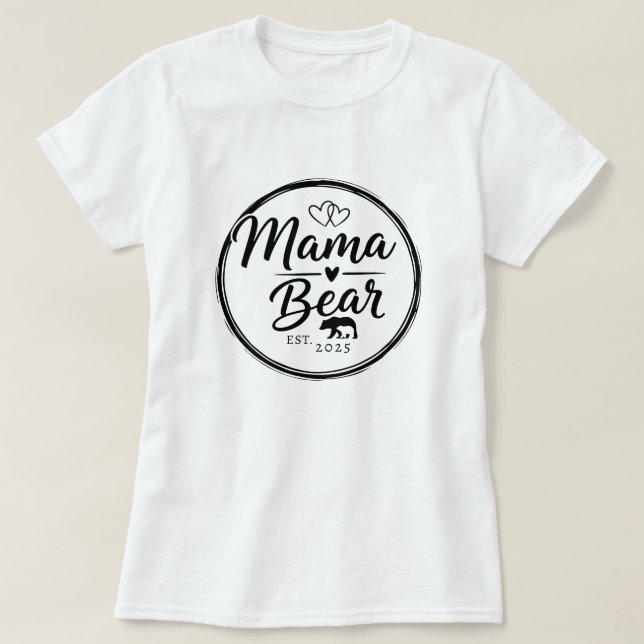 Camiseta Mama Bear Est 20XX Wild Heart Line Art (Diseño del anverso)