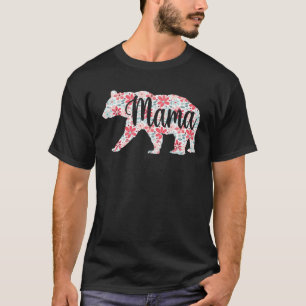Camiseta Mama Bear Flor Floral Familia Curada Madre D