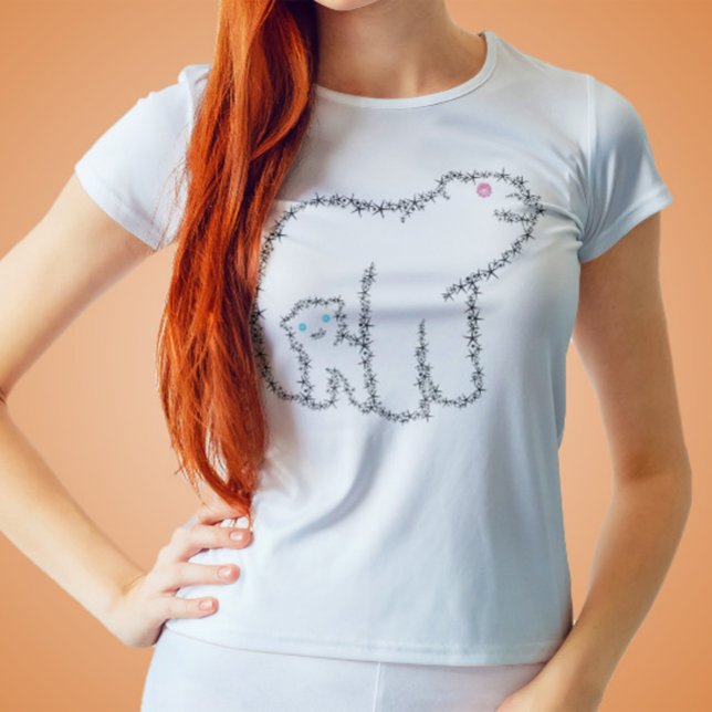 Camiseta Mama Bear Flowers Line T-Shirt (Subido por el creador)