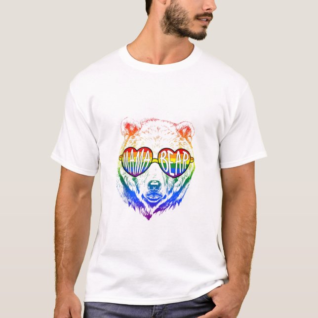 Camiseta Mama Bear gafas de sol arcoiris (Anverso)