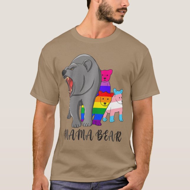 Camiseta Mama Bear Lgbt Gayrans Pride Support Lgbtq Parade  (Anverso)