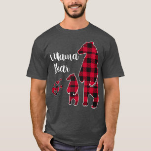 Camiseta Mama Bear Little Bear Pajama Red Buffalo Tapado