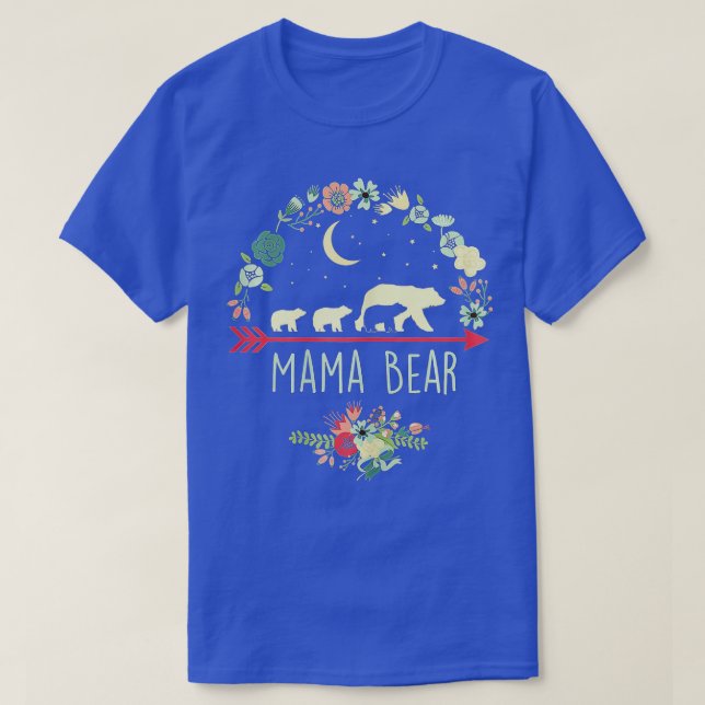 Camiseta Mama Bear, Madre Floral (Diseño del anverso)