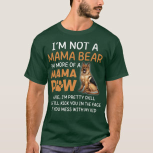 Camiseta Mama Bear Mama Paw German Shepard Premium1284