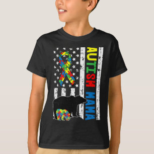 Camiseta Mama Bear Matanza Autismo Familiar Regalos De Sens