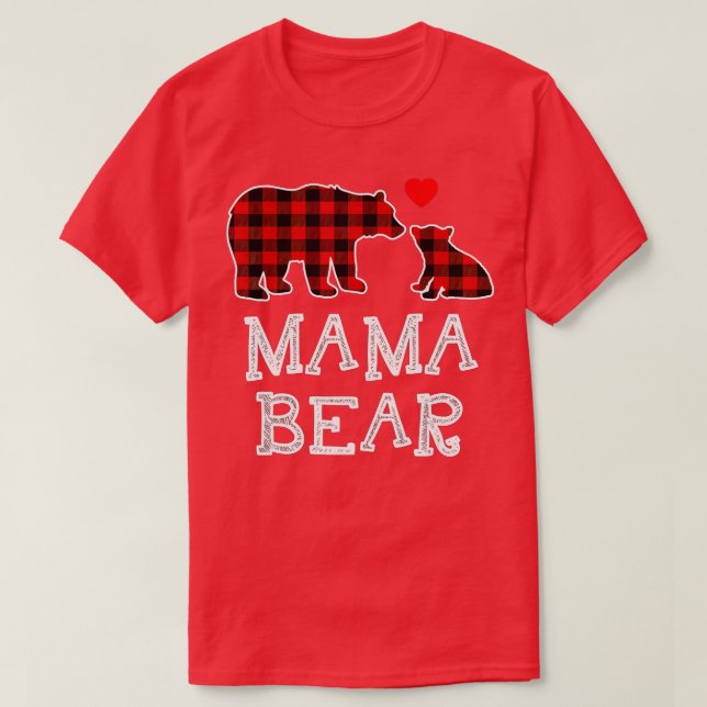 Camiseta Mama Bear Navidades De Búfalo Pajama - (Diseño del anverso)