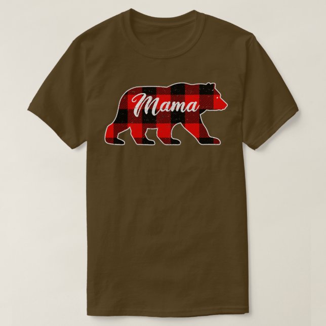 Camiseta Mama Bear, Navidades Familia Buffalo Pajama (Diseño del anverso)