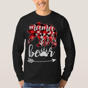 Camiseta Mama Bear Navidades Pajama Buffalo Red Plaid Mama