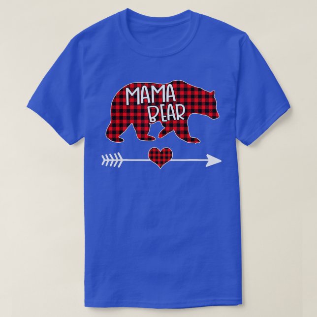 Camiseta Mama Bear Navidades Pajama Red Buffalo Plaid Famil (Diseño del anverso)