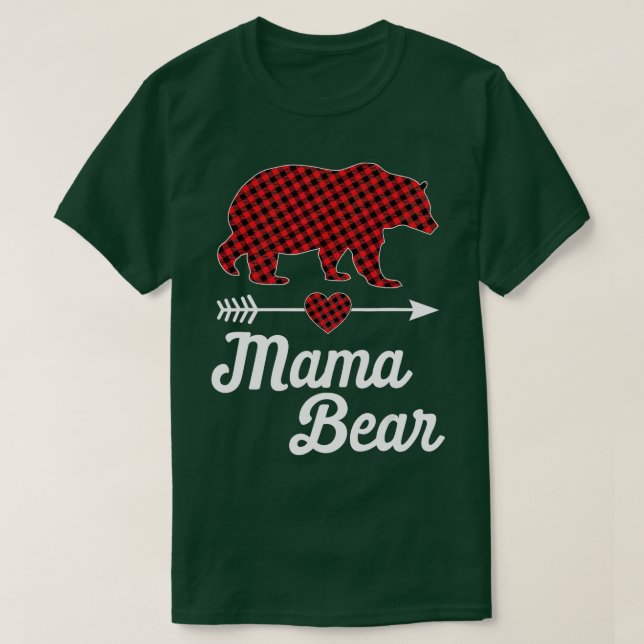 Camiseta Mama Bear Navidades Pajama Red Buffalo Plaid Famil (Diseño del anverso)