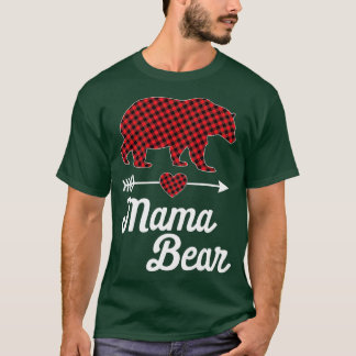 Camiseta Mama Bear Navidades Pajama Red Buffalo Plaid Famil
