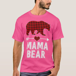 Camiseta Mama Bear Navidades Pajama Red Buffalo Plaid Famil
