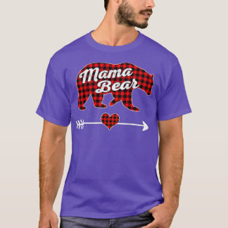 Camiseta Mama Bear Navidades Pajama Red Buffalo Plaid Famil