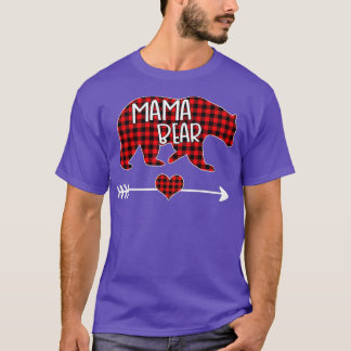 Camiseta Mama Bear Navidades Pajama Red Buffalo Plaid Famil
