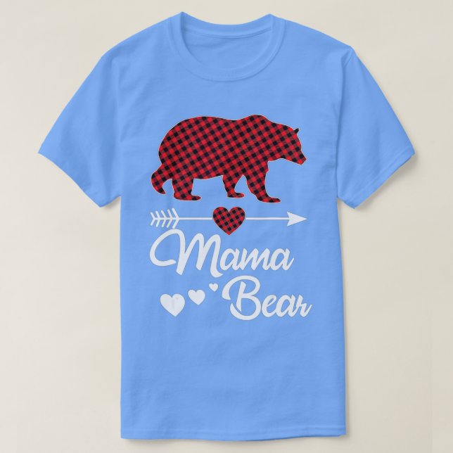 Camiseta Mama Bear Navidades Pajama Red Buffalo Plaid Famil (Diseño del anverso)