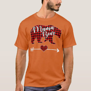 Camiseta Mama Bear Navidades Pajama Red Buffalo Plaid Famil