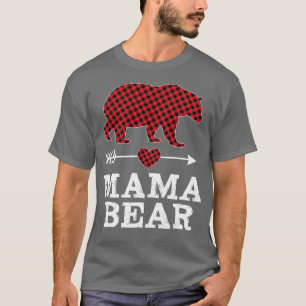 Camiseta Mama Bear Navidades Pajama Red Buffalo Plaid Famil