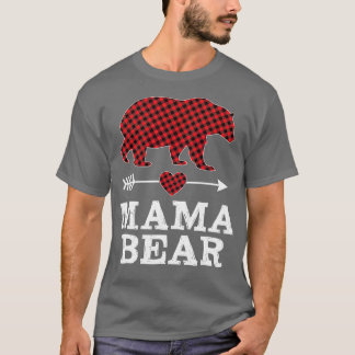 Camiseta Mama Bear Navidades Pajama Red Buffalo Plaid Famil