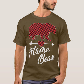 Camiseta Mama Bear Navidades Pajama Red Buffalo Plaid Famil