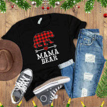 Mama Bear Navidades Pajama Red Plaid Buffalo