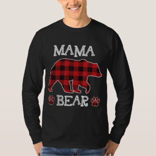 Camiseta Mama Bear Navidades Pajama Red Plaid Buffalo Famil