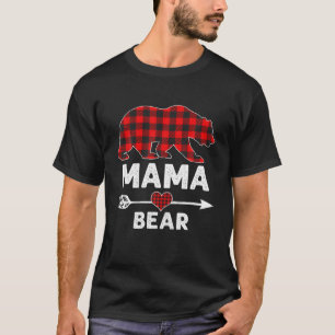 Camiseta Mama Bear Navidades Pajama Red Plaid Buffalo Famil