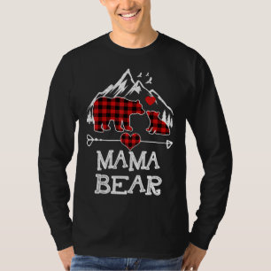 Camiseta Mama Bear Navidades Pajama Red Plaid Buffalo Famil