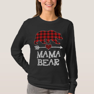 Camiseta Mama Bear Navidades Pajama Red Plaid Buffalo Famil