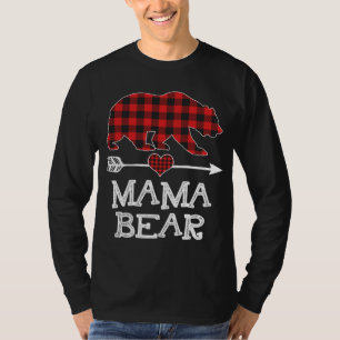 Camiseta Mama Bear Navidades Pajama Red Plaid Buffalo Famil